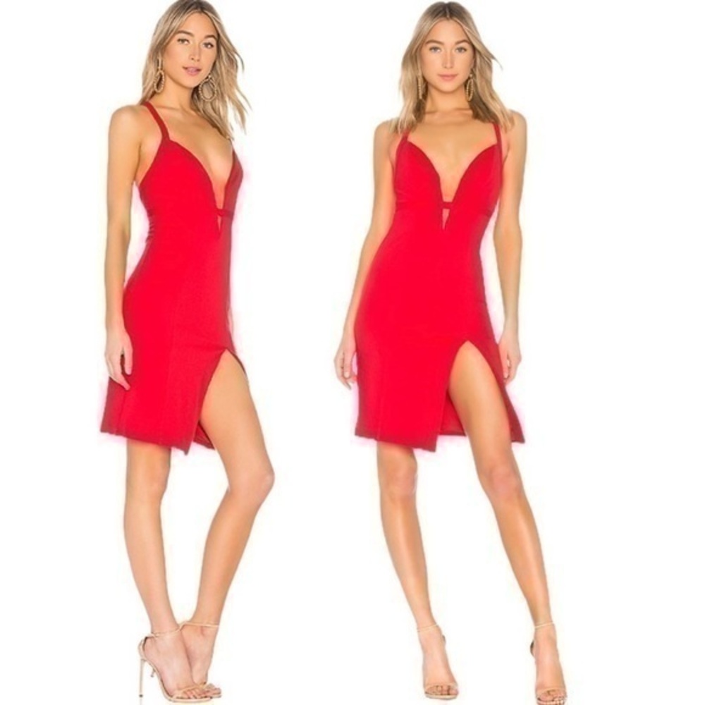 NBD Revolve Offense Mini Dress in Red Rose NWT